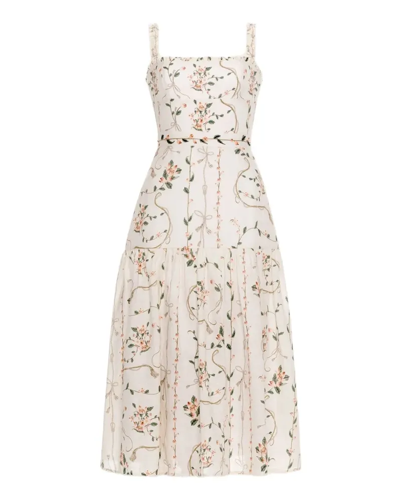 AGUA BENDITA Níspero Navegante midi dress - Nude Nude