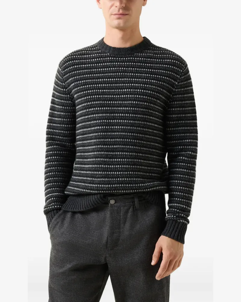 Bogner Gestreifter Apollo Kaschmirpullover - Grau Grau