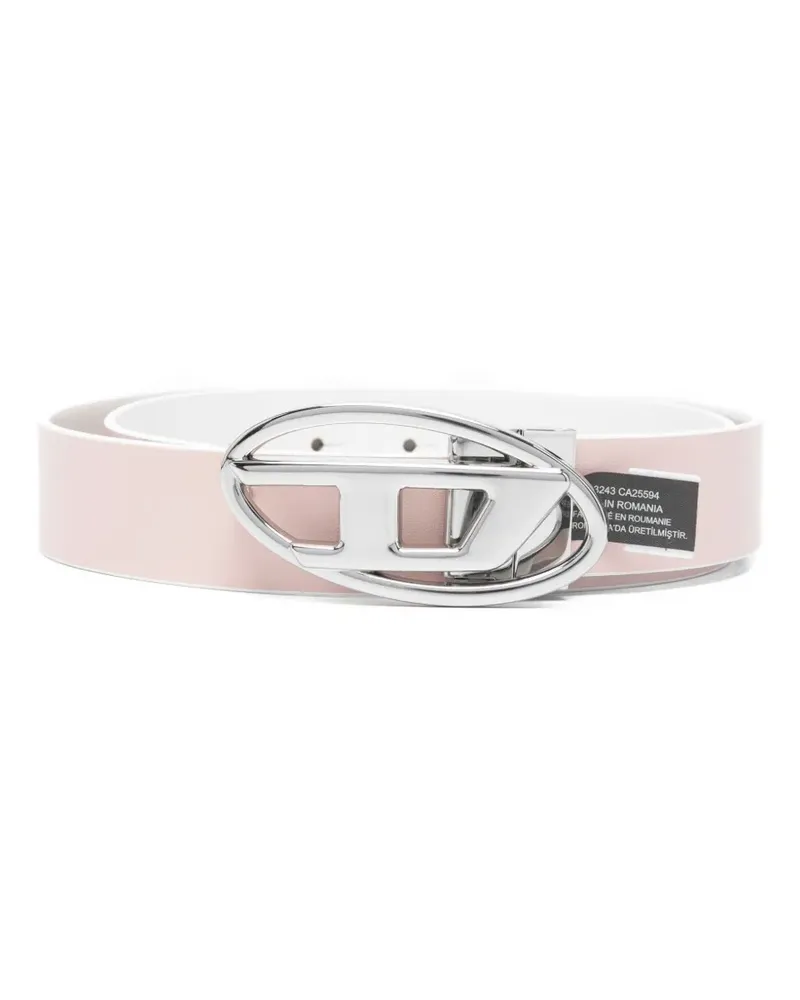Diesel logo buckle belt - Weiß Weiß
