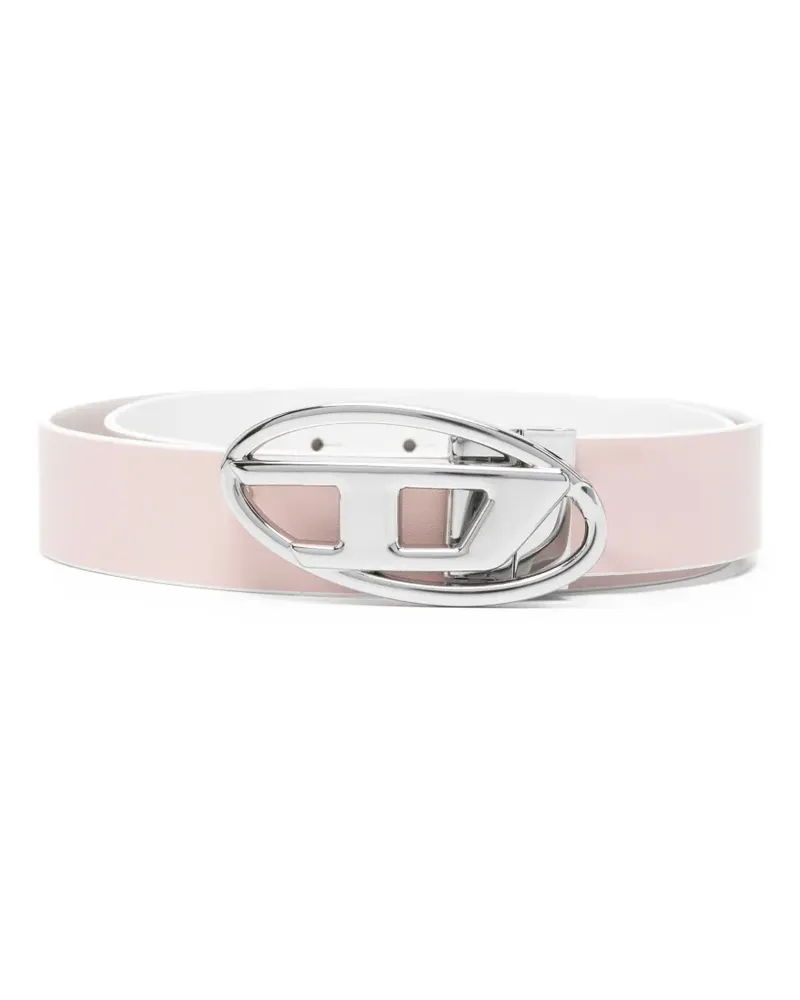 Diesel logo buckle belt - Weiß Weiß