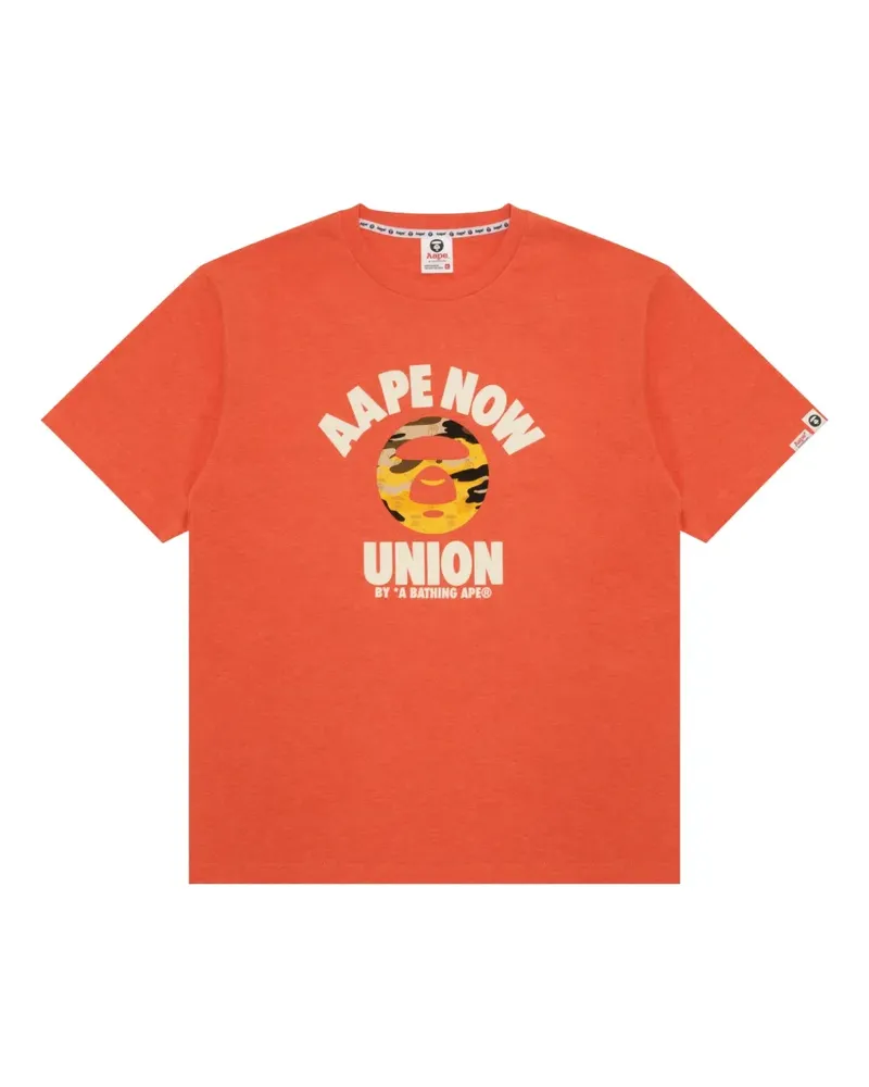 BAPE Moonface T-Shirt mit Logo-Print - Orange Orange