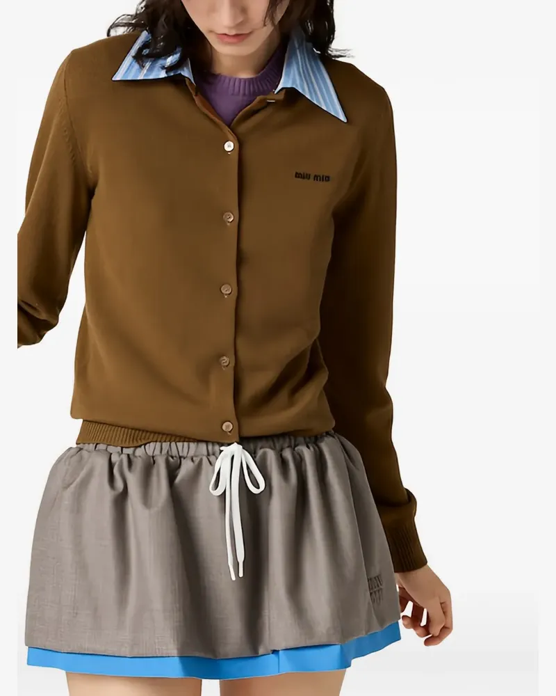 Miu Miu Cardigan aus Kaschmir mit Hemdkragen - Braun Braun