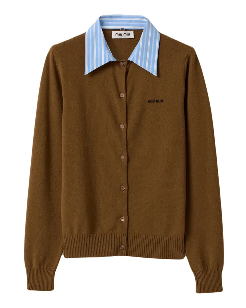 Miu Miu Cardigan aus Kaschmir mit Hemdkragen - Braun Braun