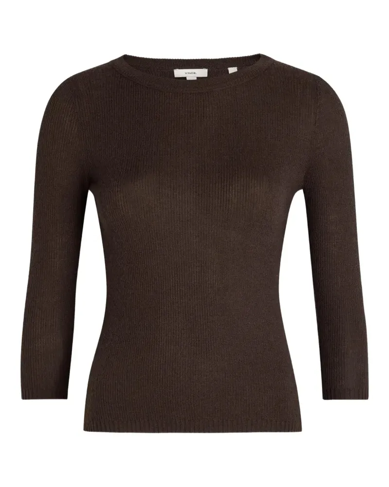 Vince Gerippter Strickpullover - Braun Braun