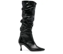 Kniehohe Slouchy Wildlederstiefel 70mm - Schwarz