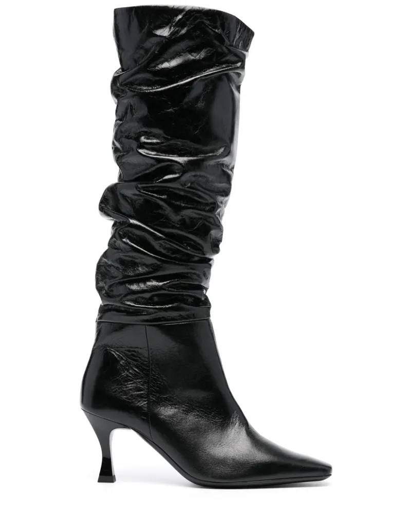 REJINA PYO Kniehohe Slouchy Wildlederstiefel 70mm - Schwarz Schwarz