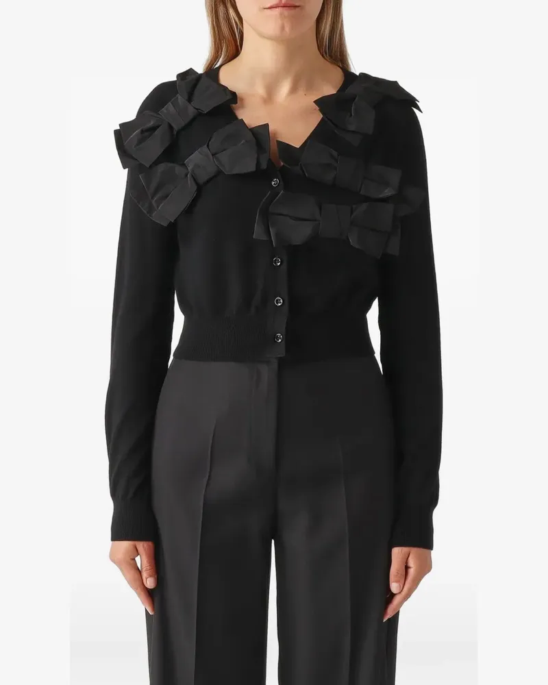 MEIMEIJ Cardigan mit Schleife - Schwarz Schwarz