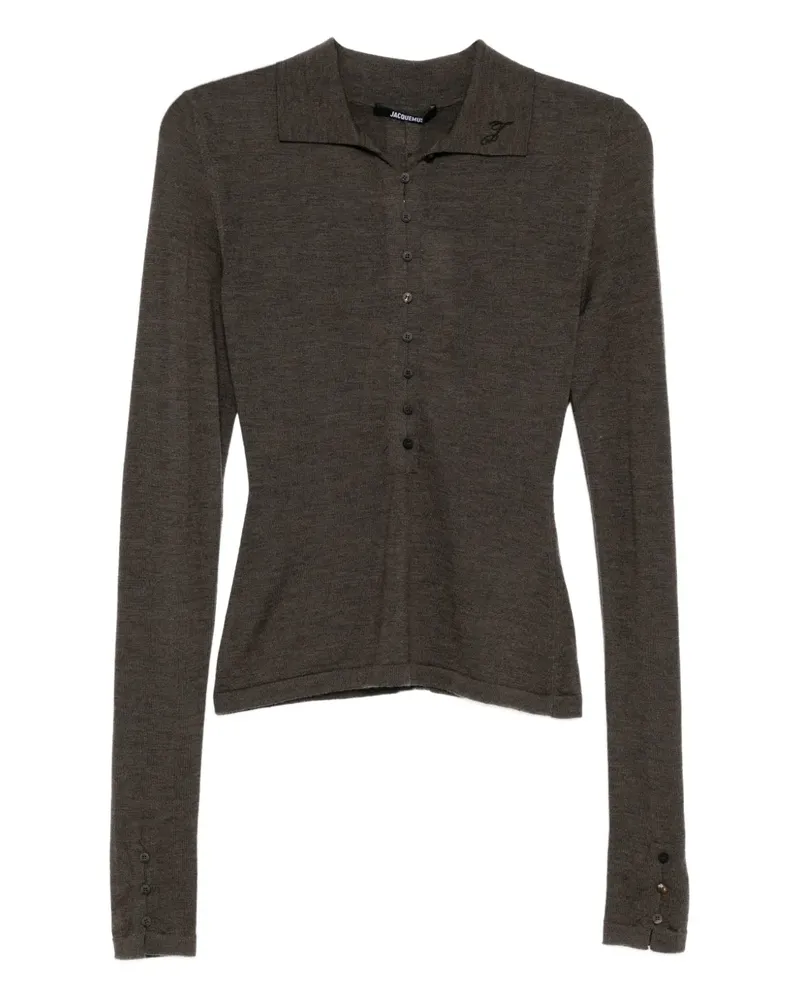 Jacquemus long-sleeve polo shirt - Braun Braun