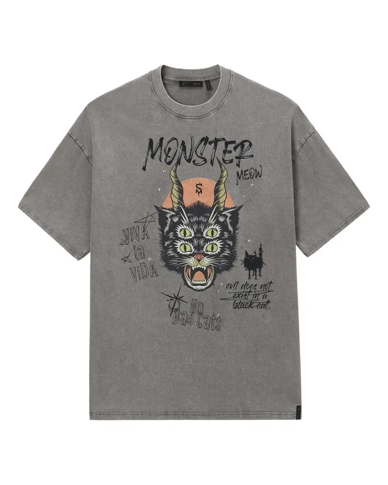 FIVE CM T-Shirt mit grafischem Print - Grau Grau