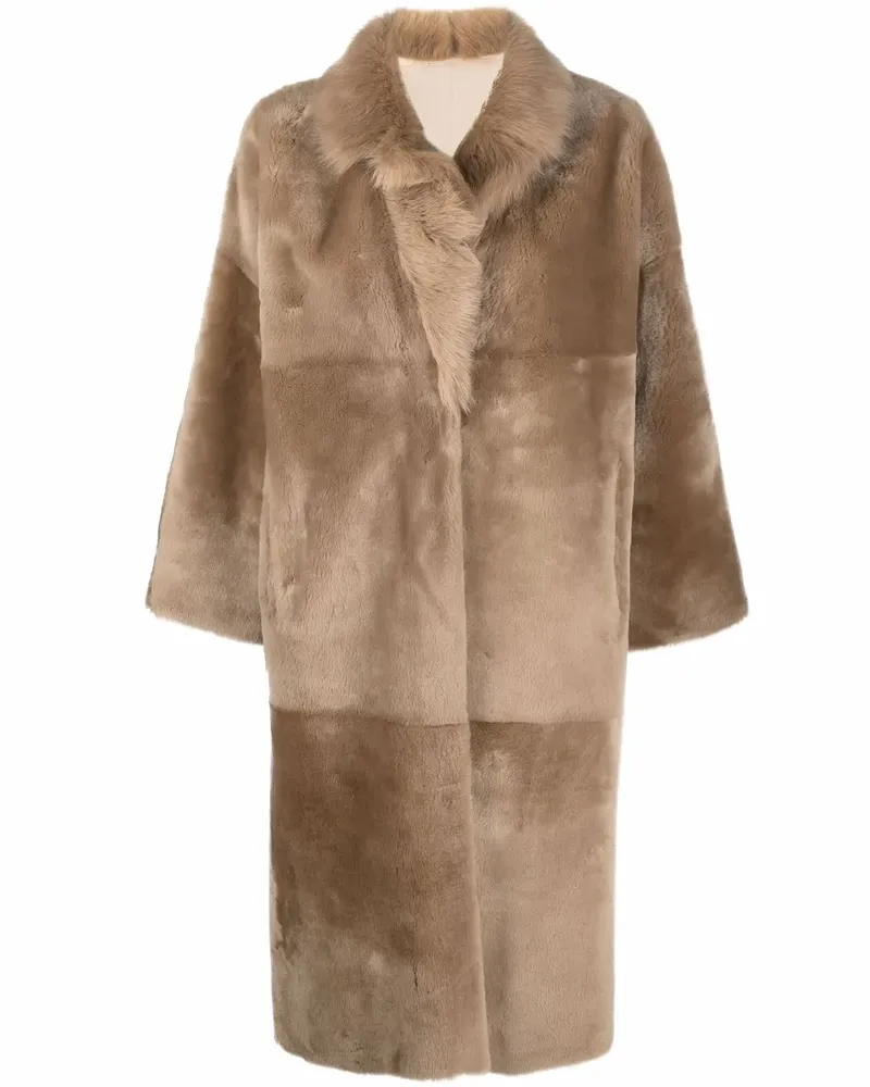 Liska Wendbarer Shearling-Mantel - Nude Nude