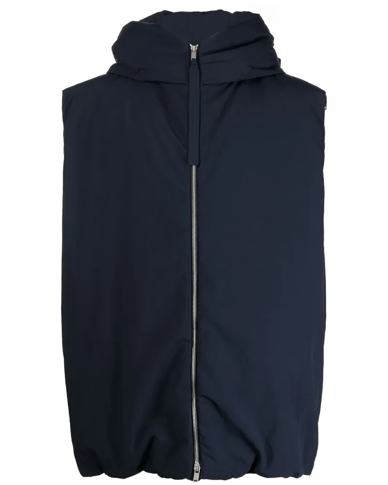 Jil Sander padded sleeveless hooded gilet - Blau Blau