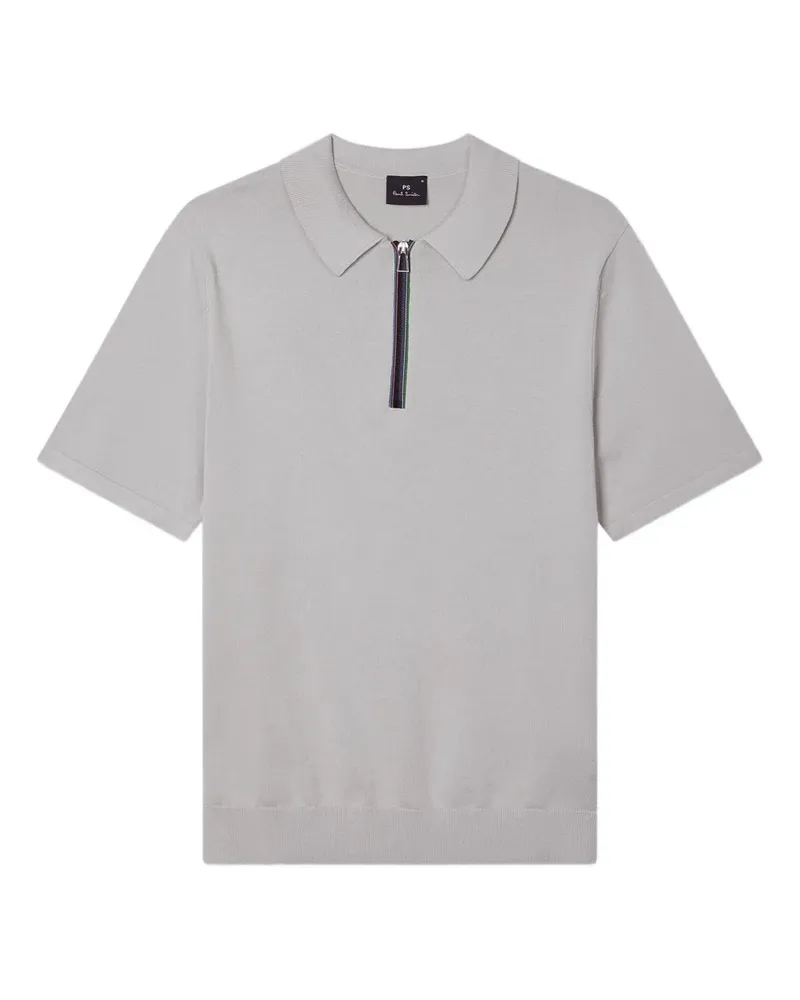 Paul Smith Sports Stripe Poloshirt mit Reißverschluss - Grau Grau