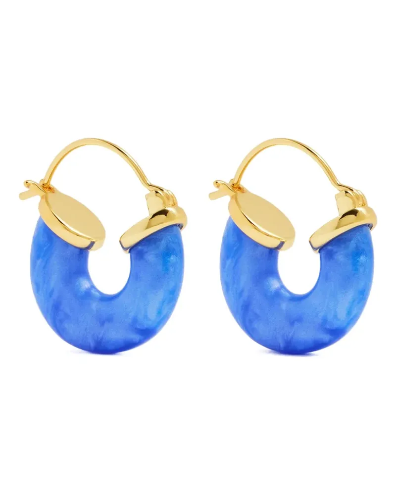 Anni Lu Goldfarbene Creolen aus Kunstharz - Blau Blau