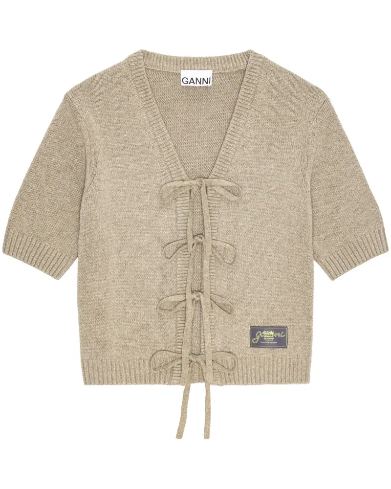 Ganni Cardigan mit Schnürung - Nude Nude