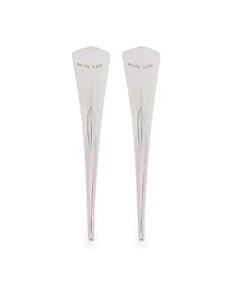 Thierry Mugler Ohrringe mit Logo - Silber Silber