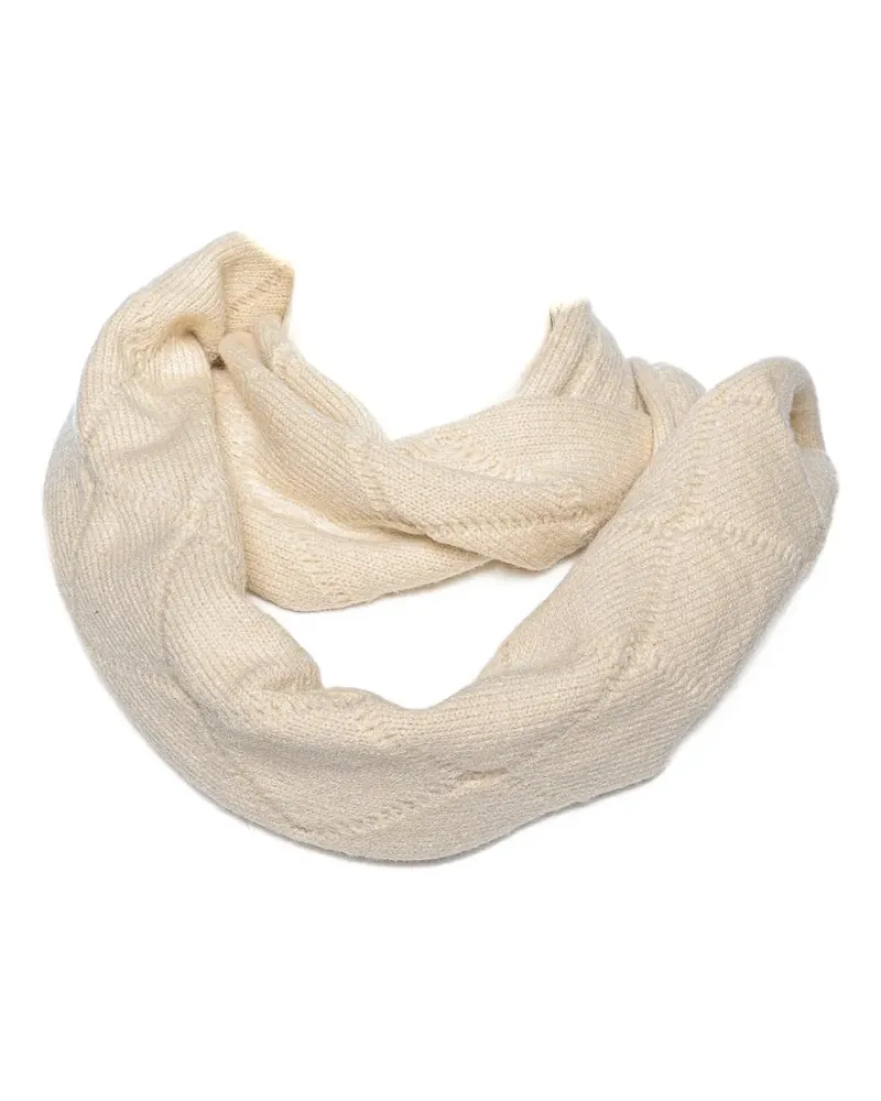 Armani Exchange cable-knit snood scarf - Nude Nude