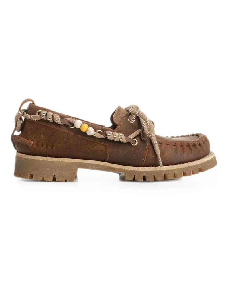 Golden Goose Cruise waxed suede loafers - Braun Braun