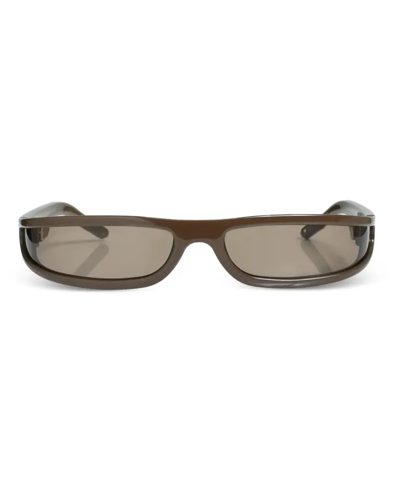 Rick Owens Sonnenbrille mit eckigem Gestell - Braun Braun