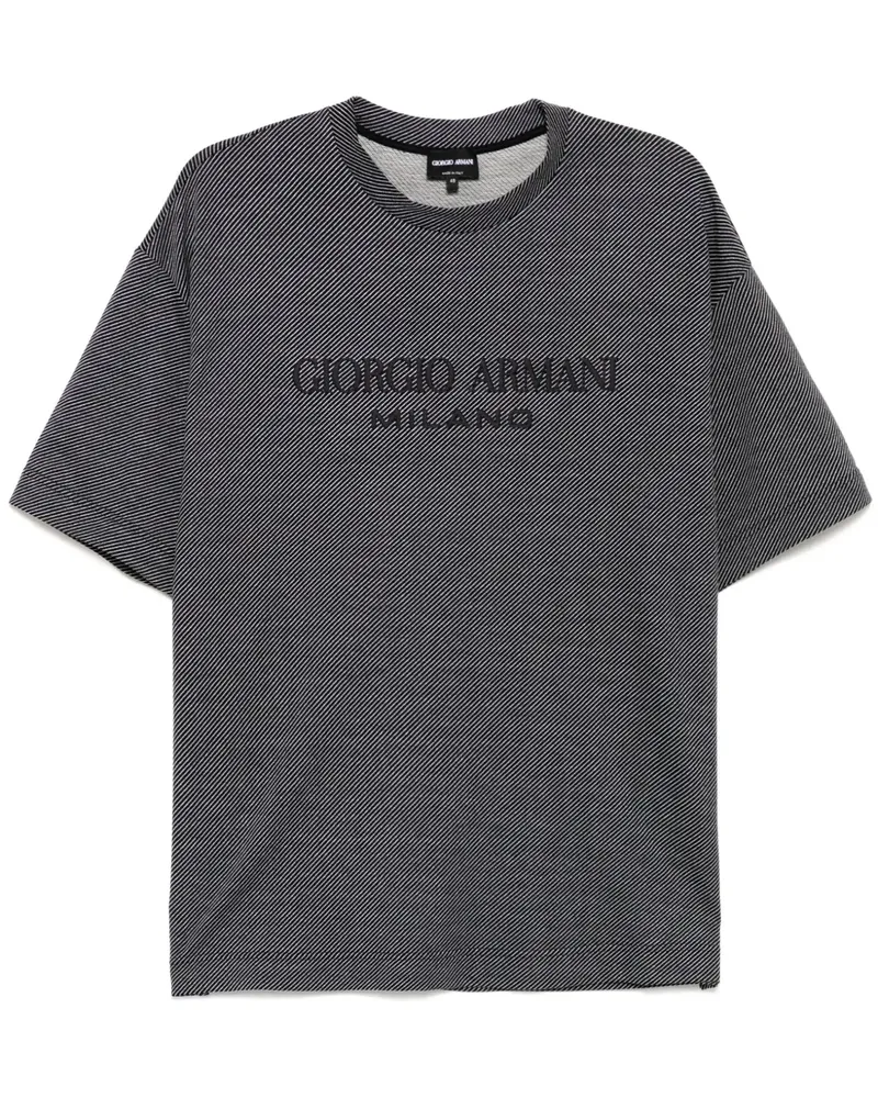 Giorgio Armani T-Shirt mit Logo-Print - Blau Blau
