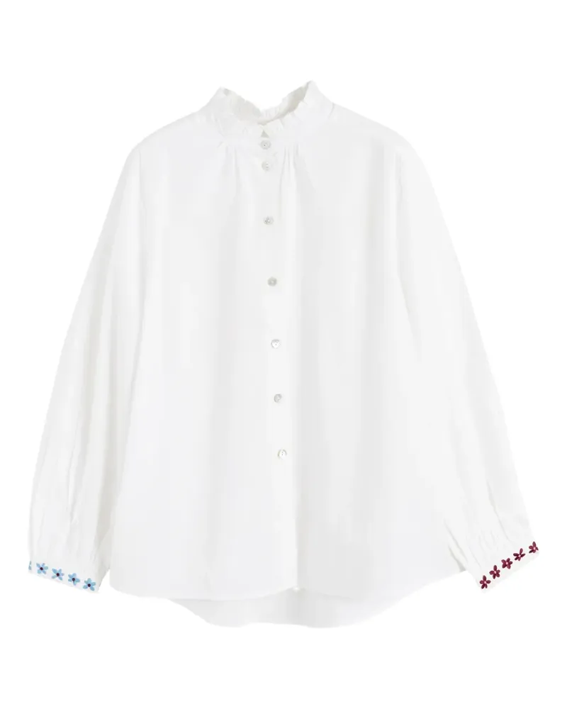 Chinti & Parker Hemd mit Blumenstickerei - Weiß Weiß