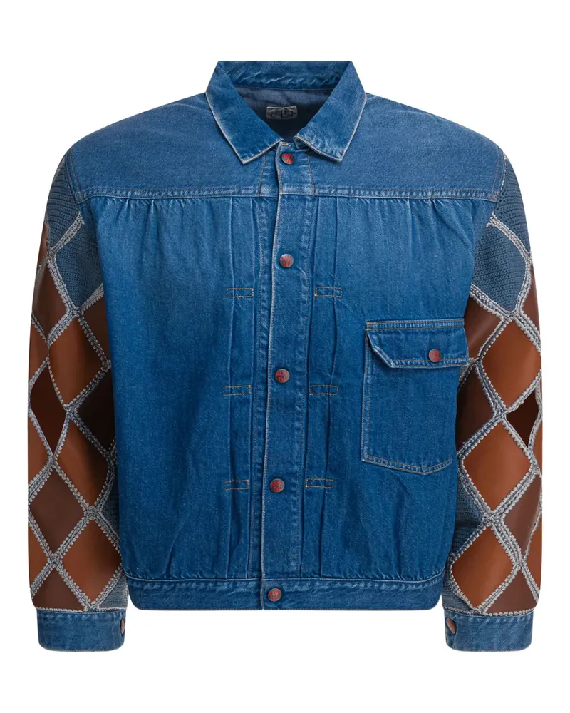 KAPITAL Jeansjacke mit Kontrasteinsätzen - Blau Blau