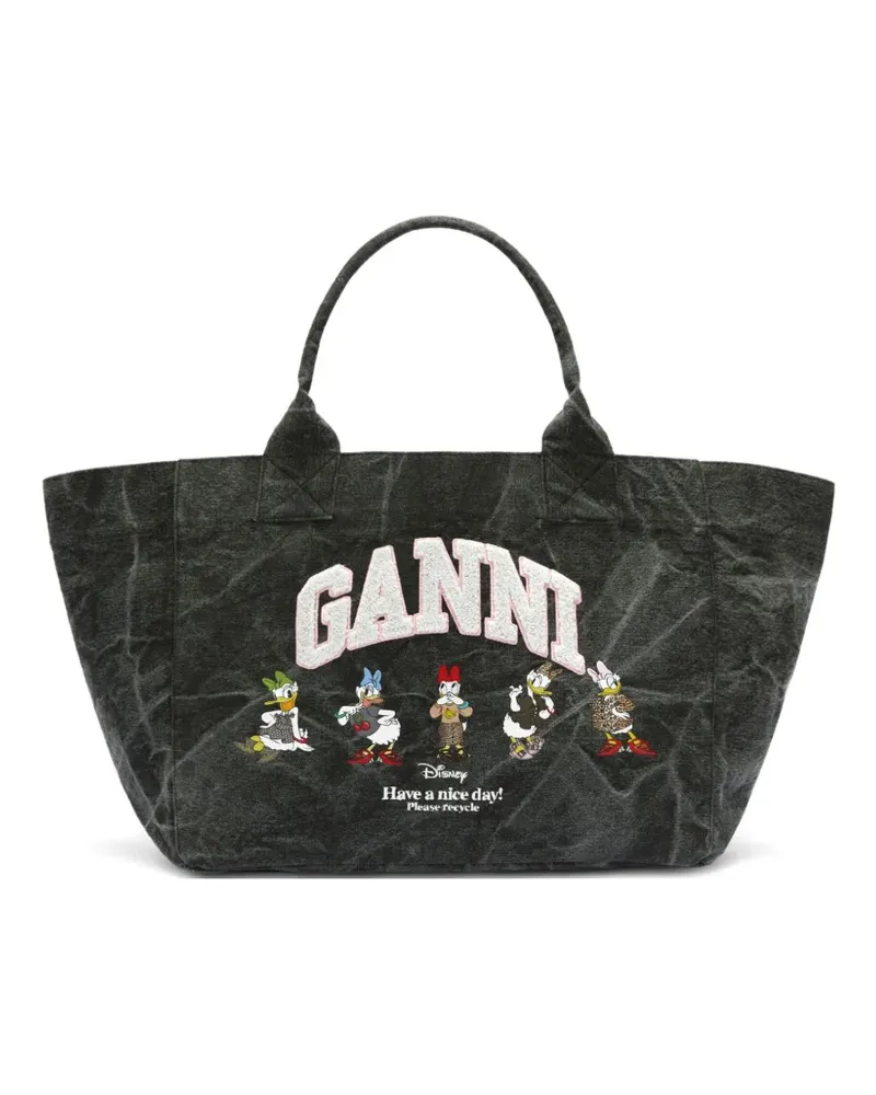 Ganni x Disney Tote Bag mit Stickerei - Grau Grau