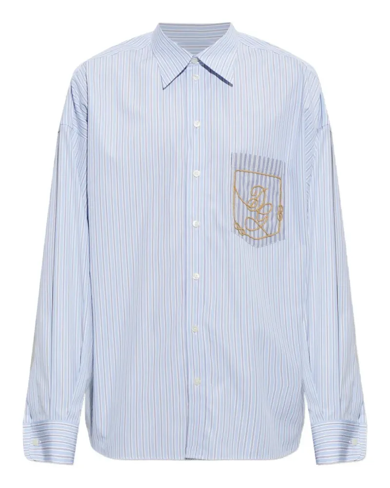 Dolce & Gabbana Gestreiftes Hemd aus Popeline - Blau Blau
