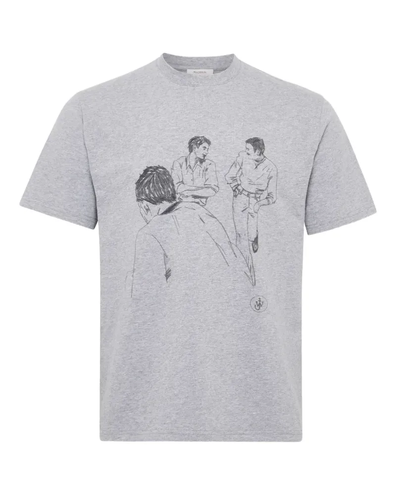 J.W.Anderson T-Shirt mit Zeichnungs-Print - Grau Grau