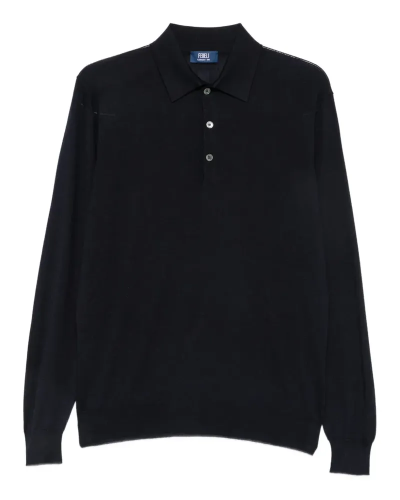 Fedeli Langärmeliges Poloshirt - Blau Blau