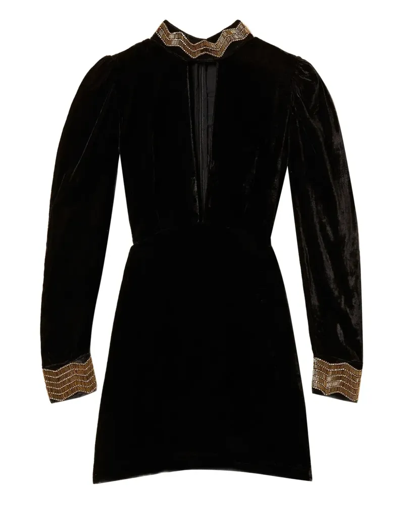 Twin-Set Besticktes Minikleid - Schwarz Schwarz