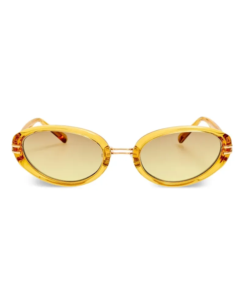 ATTICO x Linda Farrow Ambra oval-frame sunglasses - Gelb Gelb