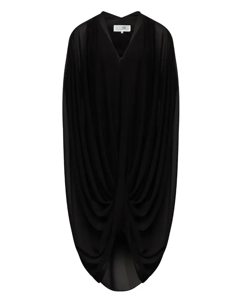 Maison Margiela Drapiertes Midikleid - Schwarz Schwarz