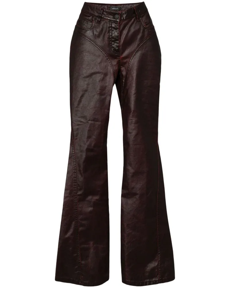 Thierry Mugler Gewachste Schlagjeans - Rot Rot