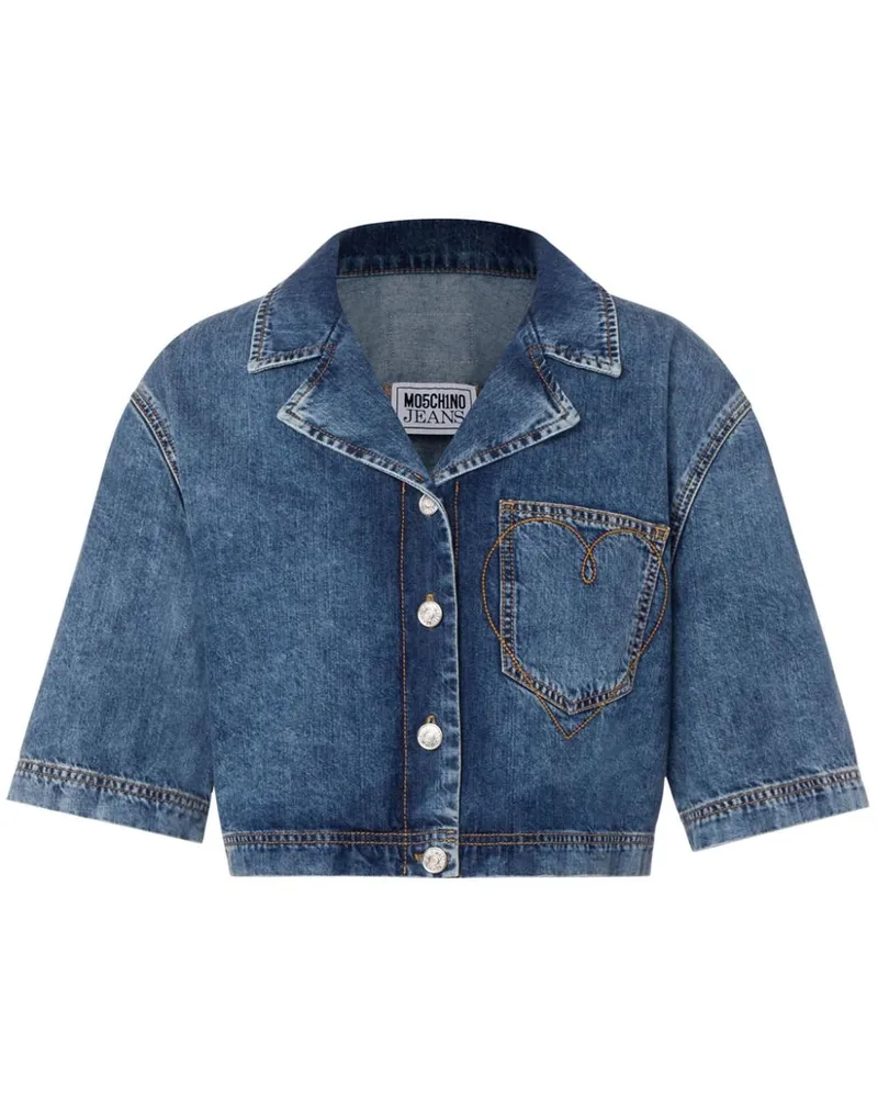 Moschino Jeanshemd im Cropped-Design - Blau Blau