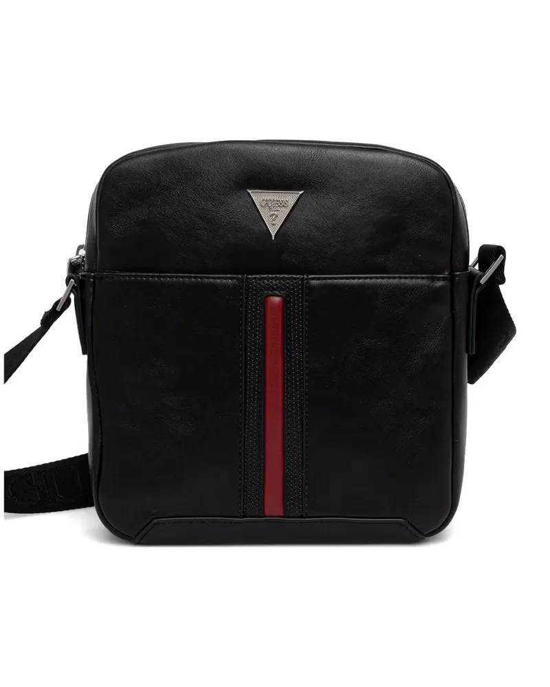 Guess logo-plaque striped belt bag - Schwarz Schwarz
