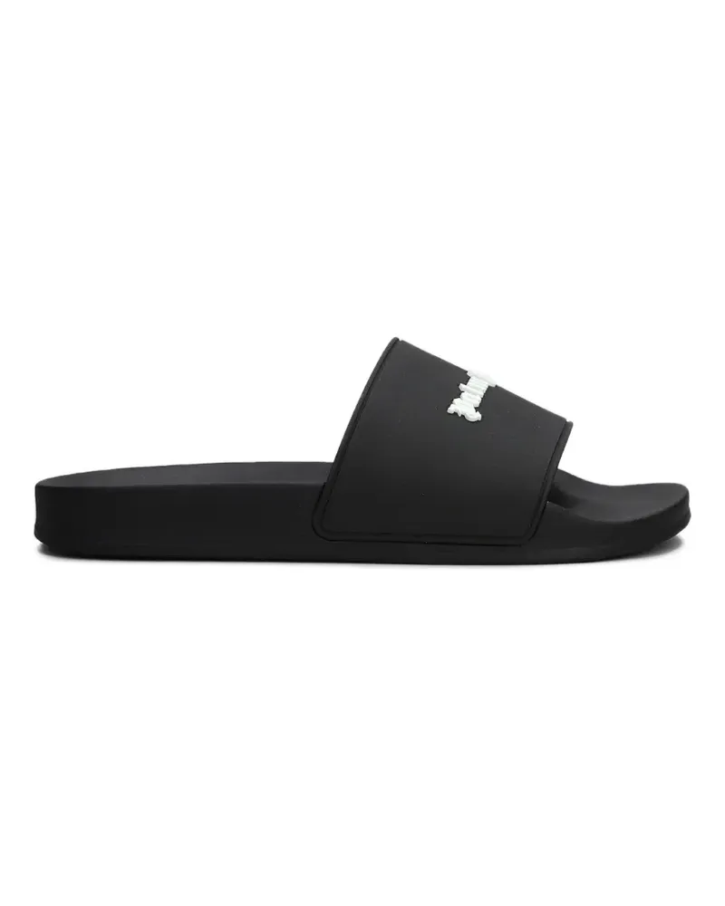 Palm Angels logo-print slides - Schwarz Schwarz