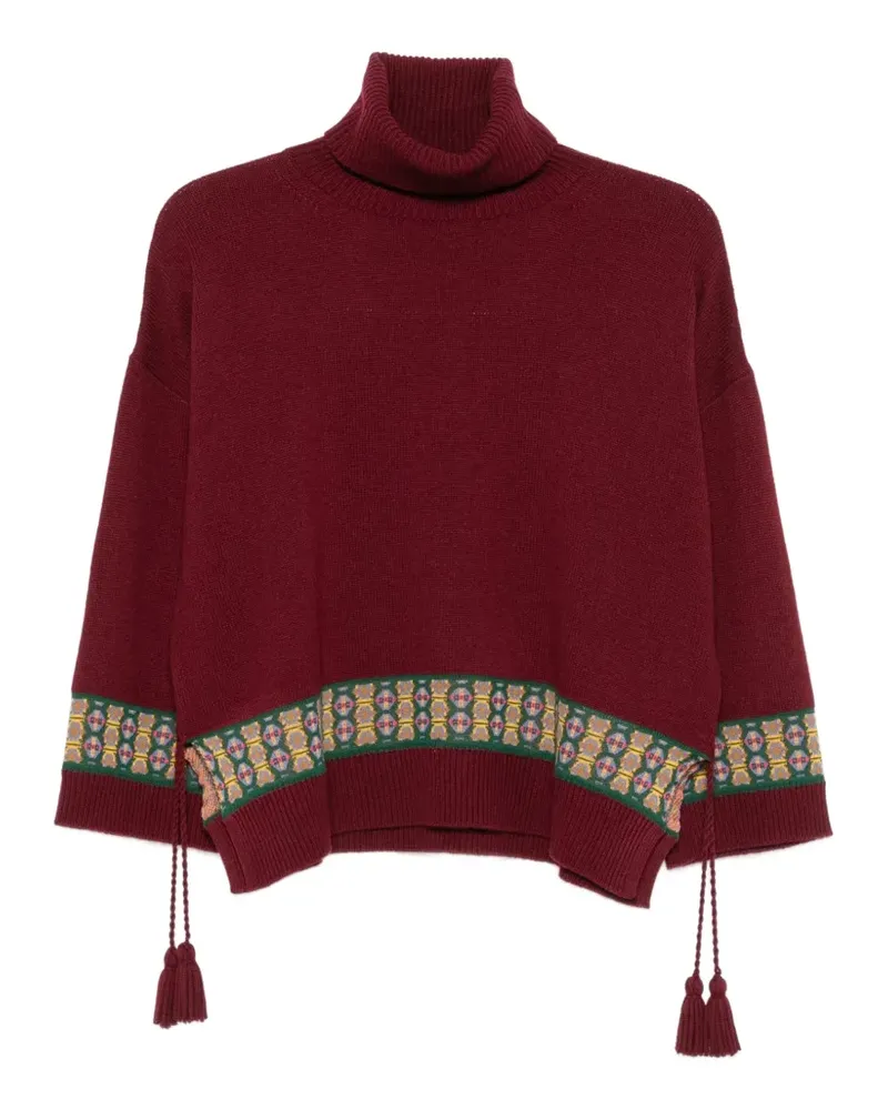 Etro Geometrisch gemusterter Pullover mit Quasten - Rot Rot