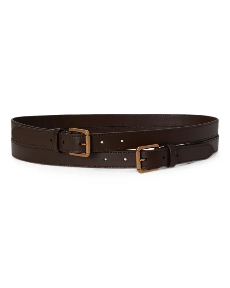 Ralph Lauren double-buckle stacked belt - Braun Braun