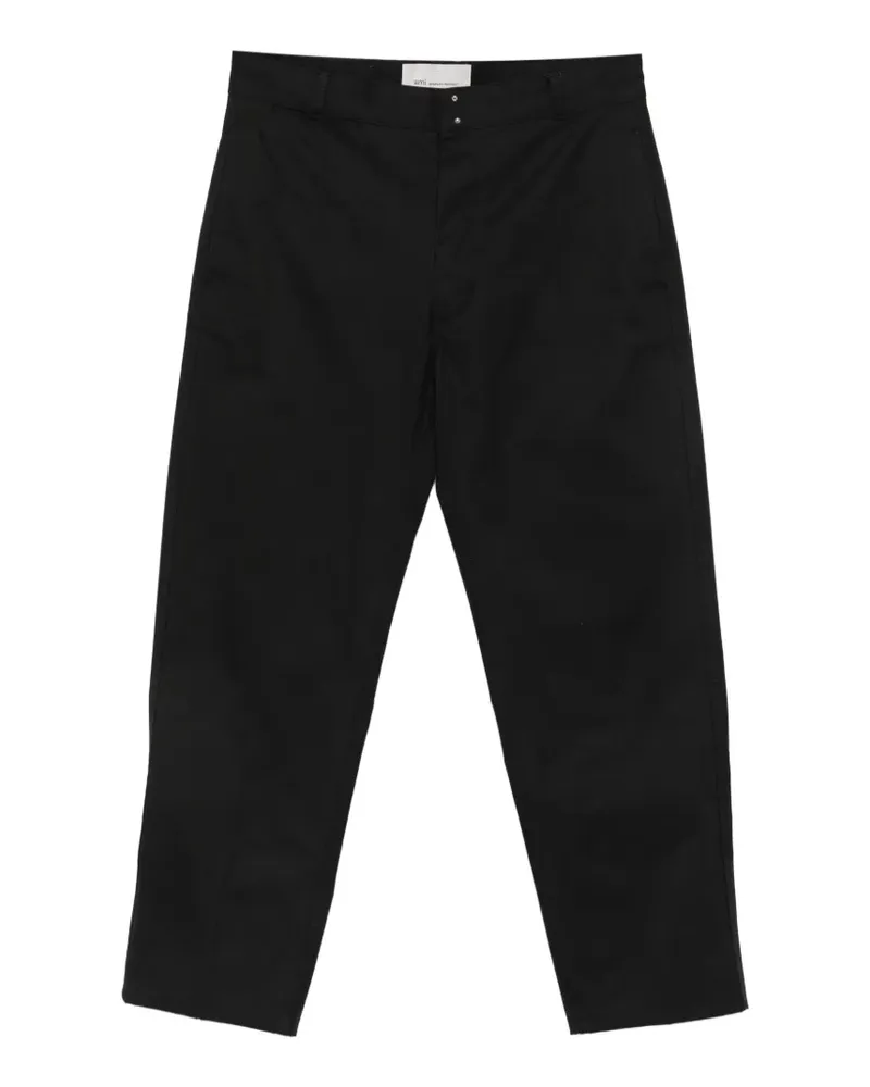 AMI Paris Gerade Hose mit Logo-Patch - Schwarz Schwarz