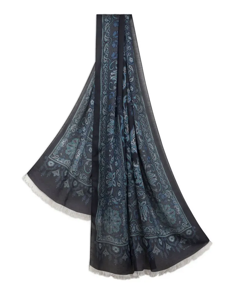 Etro Schal mit Paisley-Jacquardmuster - Blau Blau