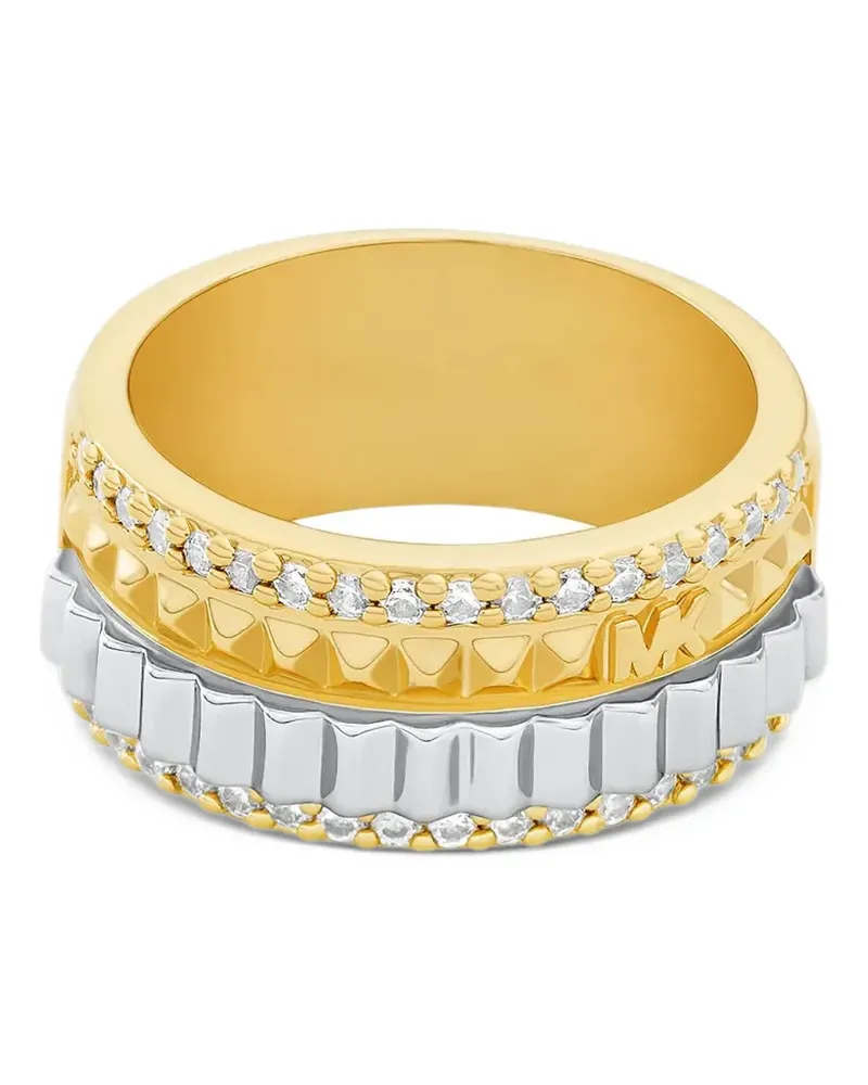 Michael Kors pavé two-tone fluted ring - Gold Gold