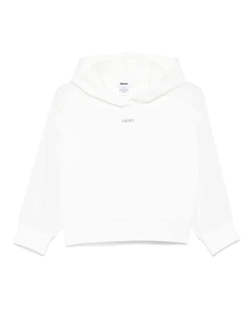 DKNY Cropped-Hoodie mit Logo - Weiß Weiß
