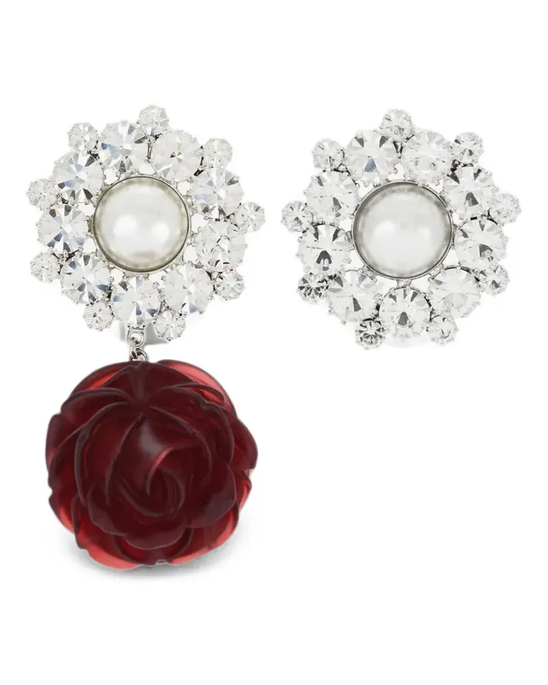 Magda Butrym crystal and resin Rose earrings - Silber Silber