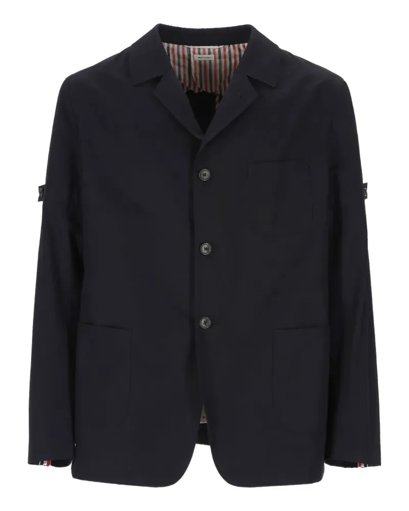Thom Browne button-up patch-pocket blazer - Blau Blau