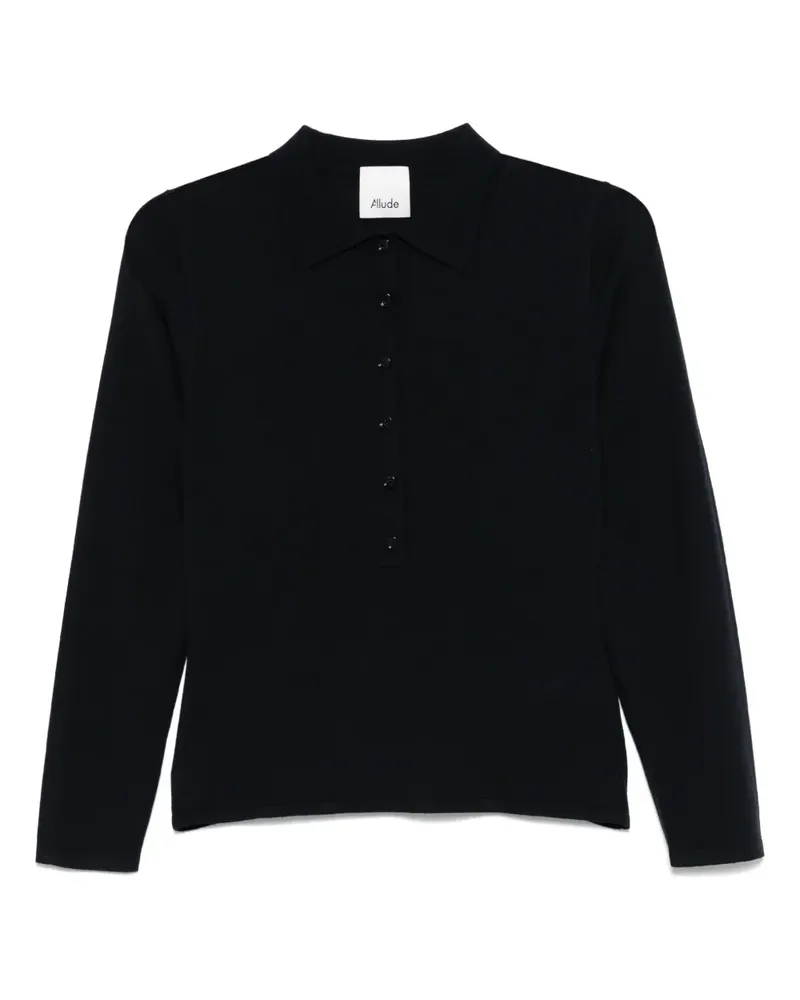 ALLUDE Poloshirt aus Feinstrick - Blau Blau