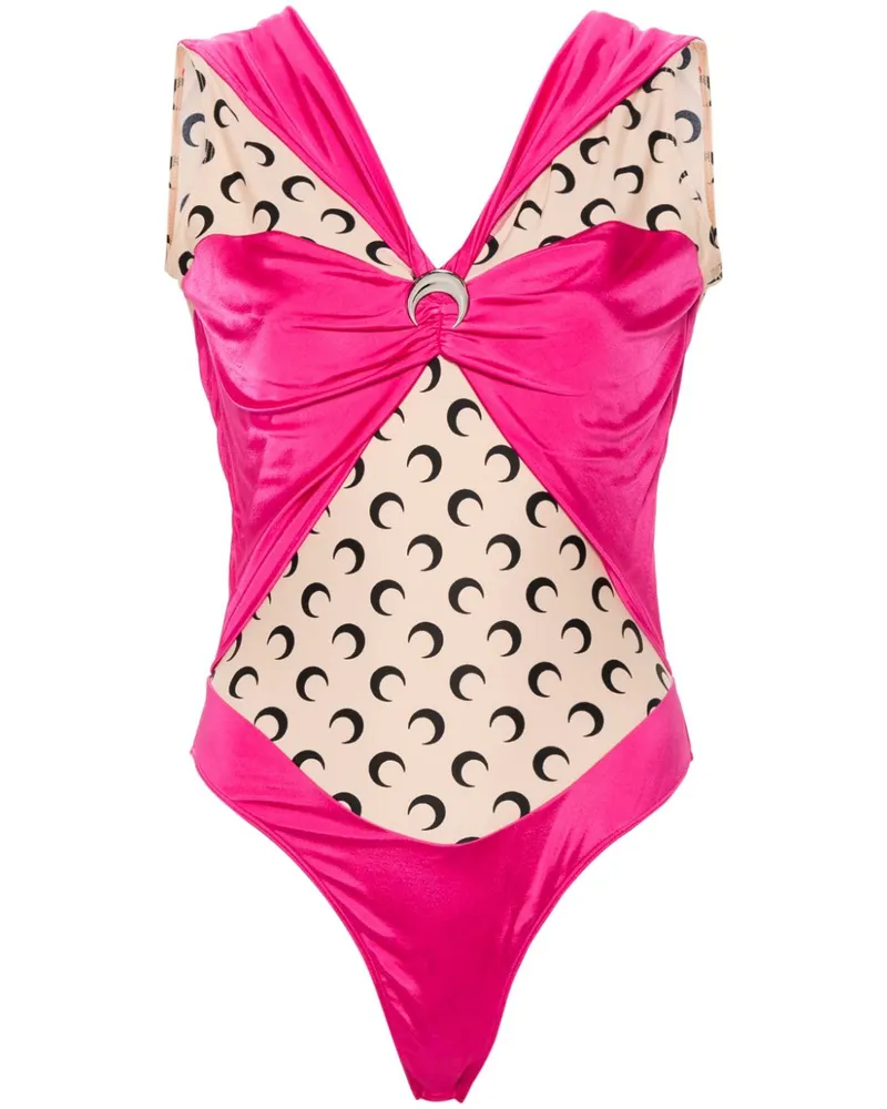 Marine Serre Body mit Logo-Schild - Rosa Rosa
