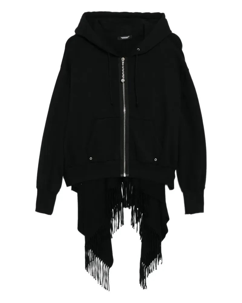 Undercover Asymmetrischer Hoodie mit Schaldetail - Schwarz Schwarz