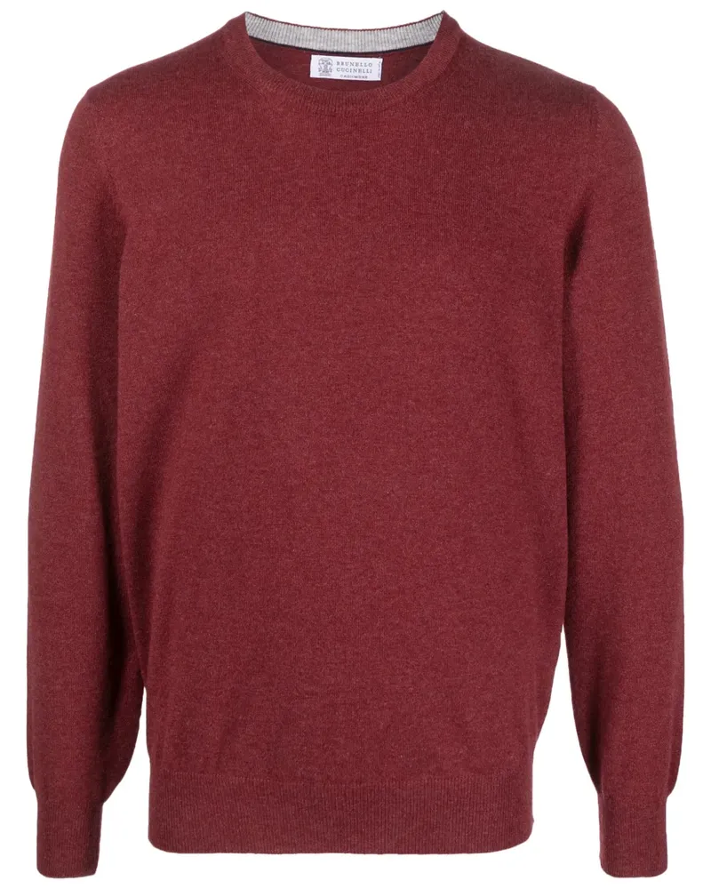 Brunello Cucinelli Kaschmirpullover mit rundem Ausschnitt - Rot Rot