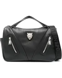 Philipp Plein Boston Handtasche mit Tigerkopf Schwarz