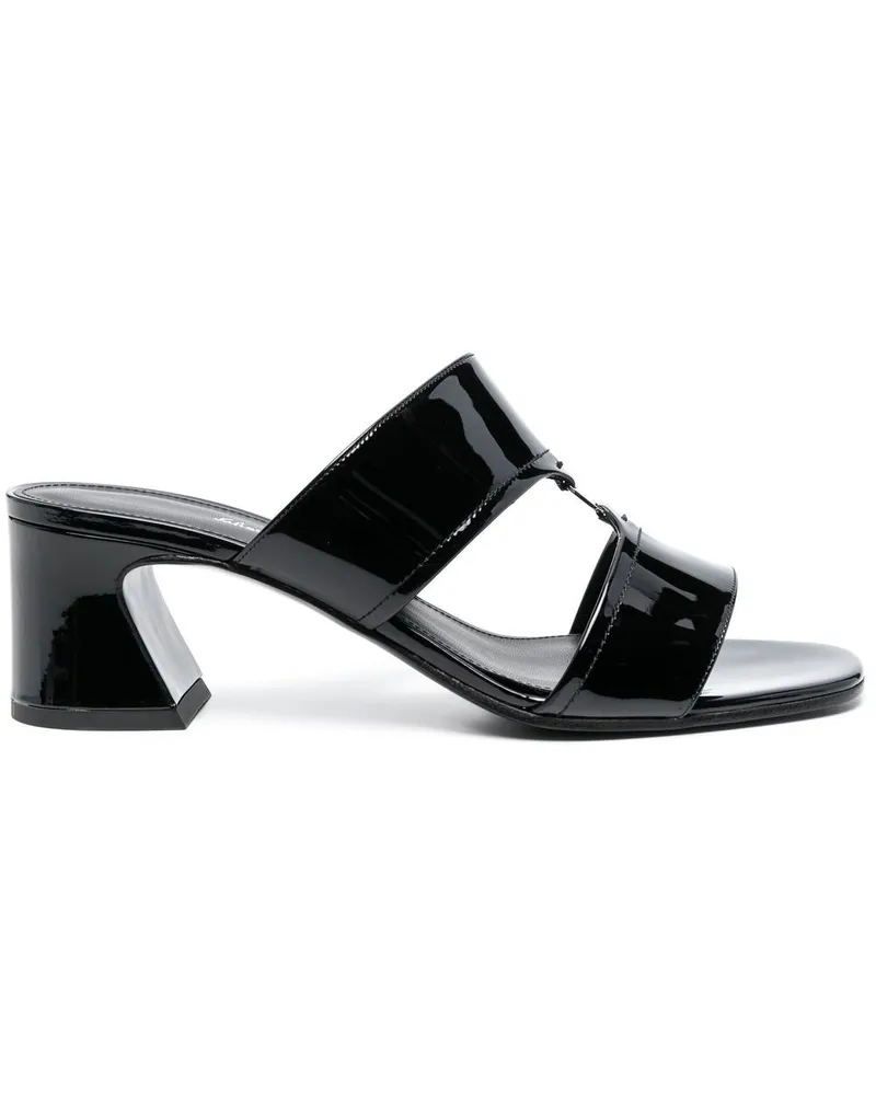 Ferragamo Pantoletten mit Doppelriemen - Schwarz Schwarz